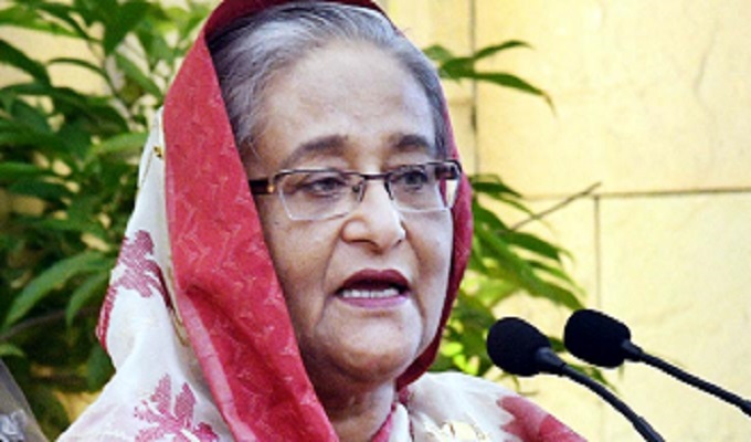 আ. লীগের বর্ধিত সভায় বক্তব্য দিচ্ছেন প্রধানমন্ত্রী শেখ হাসিনা। ছবি পিআইডি